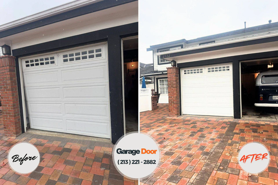 Before and after: garage door repair Dry Ridge, OH